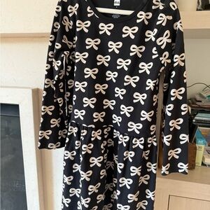 Tea Collection Black and White Bow Dress